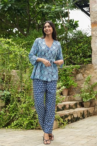 Greciilooks Rayon Ethnic Kurta Set Blue