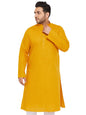VASTRAMAY Plus Mens Cotton Blend Mustard Kurta - Timeless Elegance for Festivals & Events_VPLUSMK007MD_46