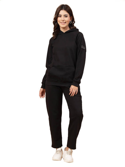Rigo Cotton Fleece Oversized Co-ord Tracksuit Set for Women | Printed Oversized Hooded Track Suit Set for Women | Suitable for Y