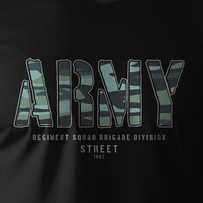 Peppyzone Mens Regular Fit T-Shirt (PZ-Army433_Black
