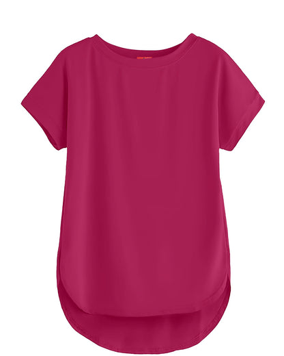 SHODOX Womens Cotton Blend Solid Regular fit Round Neck Short Sleeve T-Shirt (Pack of 1)