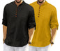 Royalscout MenS Cotton Polyester Blend Solid Regular Fit Full Sleeve Short Kurta | Ethnic, Lightweight Summer Kurta For Daily &