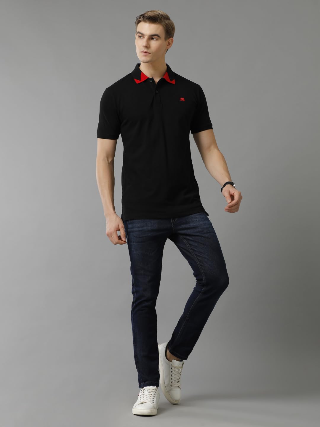 ADRO Premium Cotton Polo for Men (PN23-H-PLN-BL_Black)
