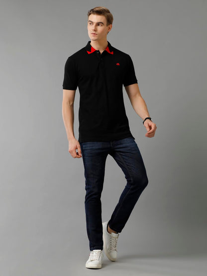 ADRO Premium Cotton Polo for Men (PN23-H-PLN-BL_Black)
