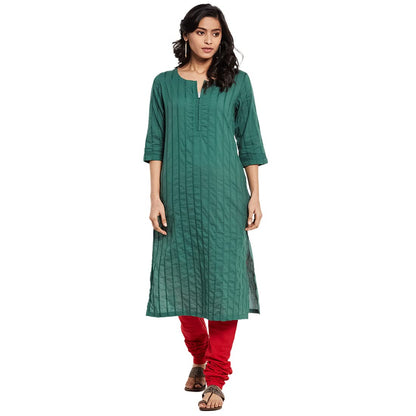 Fabindia Women Woven Long Kurta Cotton_Black