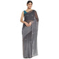 Fabindia Women Cotton Silk Hand Embroidery Sari Grey_Freesize