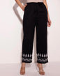 Fabindia Black Cotton Chikankari Regular Casual Pant