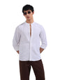 The Indian Garage Co Mens Relaxed Fit Textured Mandarin Collar Full Sleeves Resort Sweater