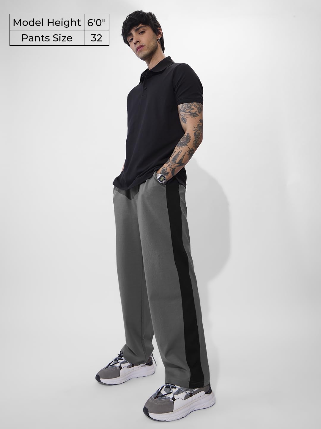The Souled Store Carbon Men and Boys Cotton Blend Loose Fit Korean Joggers