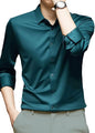Cb-Colebrook MenS Silk Satin Dress Shirts For Men Long Sleeve Button Down Shirts Party Prom Wedding Shirt Top (In, Alpha, L, Re