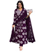 Toochki Dress For Women | Flared Dresses | Three Piece | Embroidered With Printed Work | Rayon Fabric | Wine | With Pant And Dup