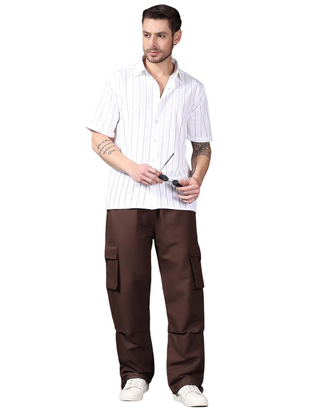 Kotty MenS Cargo Pants | Cotton Cargo Pants For Men | Comfortable & Stylish Cargos(Brown,28)