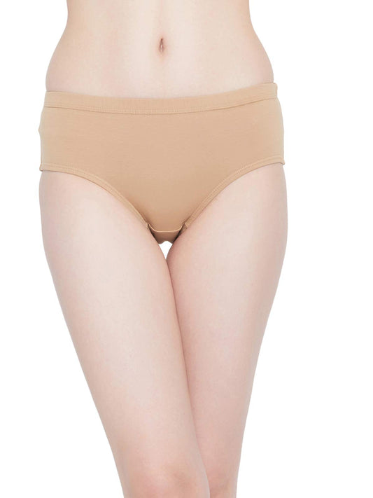 Clovia WomenS Cotton Cotton Mid Waist Hipster Panty With Inner Elastic (Pn5000R24_Beige_Xl)