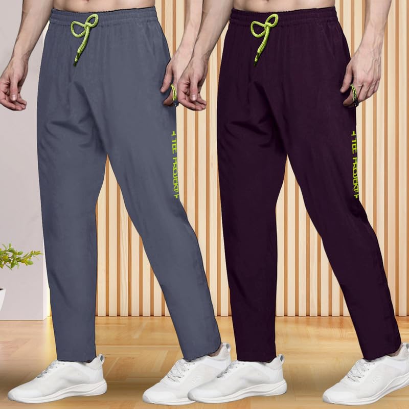 Pinkmint Track Pant for Men ll Soild Track Pant ll Stretchable Regular Fit ll Yoga Wear ll Active wear (Pack of 2)