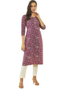 Soch Womens Cotton All-Over Floral Print Straight Kurta with Gota Patti Details