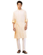 Fabindia Yellow Cotton Hand Block Printed Slim Fit Kurta