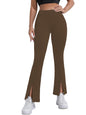 Shasmi Brown Womens Yoga Dress Pants Stretchy Work Slacks Business Casual Sport Office Bootcut Leg Elastic Waist Regular Fit Pl
