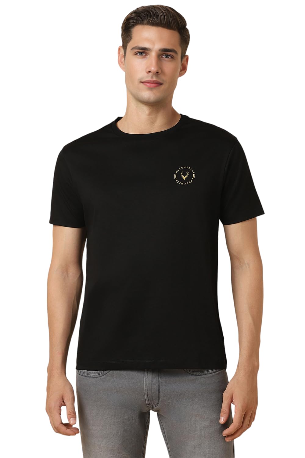 Allen Solly Men Slim Fit Solid Casual Half Sleeve Short Sleeve T-Shirt