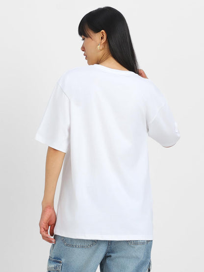 Juneberry 100% Pure Cotton Oversized Loose Baggy Fit Drop Shoulder Cool Graphic Prinred Half Sleeve T-Shirts For Women & Girls (