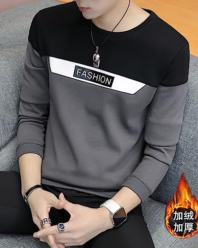 EYEBOGLER Mens Round Neck Regular Fit Colorblocked Full Sleeves T-Shirt
