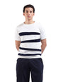 The Indian Garage Co Mens Slim Fit Colourblocked Flatknit Half Sleeves Crew Neck T-Shirt