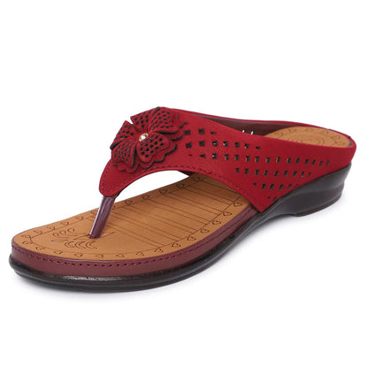 Ortho Joy WomenS Doctor Orthopedic Soft Slippers - Red, Maroon