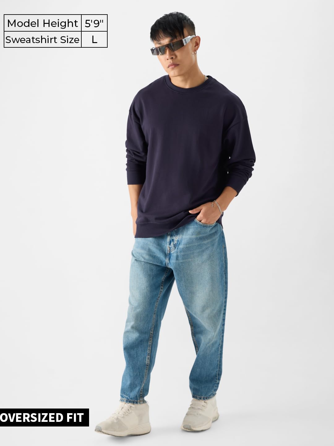The Souled Store TSS Originals: Berry Blockbuster Men Oversized Sweatshirts Sweatshirts Hoodies Pullovers Crewneck Hooded Zip-Up