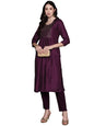 anubhutee Women's Silk Embellished Black A-Line Kurta