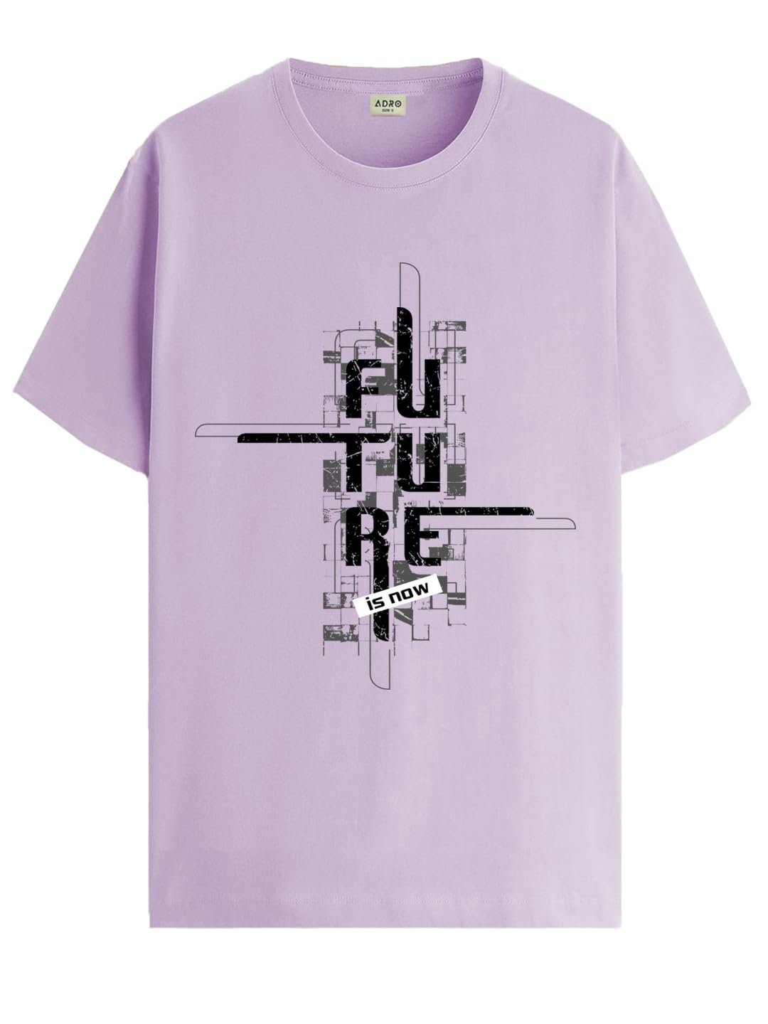 ADRO Men's Graphic Printed 100% Cotton T-Shirt - Regular Fit, Printed T-Shirts for Men (RN24-FTR-PU_Purple)