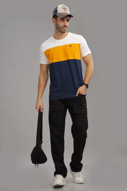 ADRO Tshirt for MenMulti Color T-Shirt for MenCotton T-ShirtMens TshirtRN8-24-WHMUNB