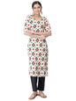 Pinkmint Kurta Set for Women Cotton Printed Straight Kurta with Pant (Pack of 1)