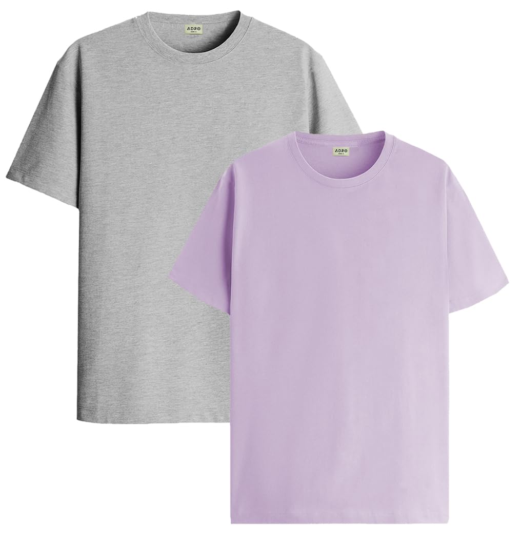 ADRO T Shirts Pack of 2 Mens Tshirts Cotton T Shirts for Men Tshirt T-Shirts Combo T Shirts Tshirts for Men Plain Solid Tshirts