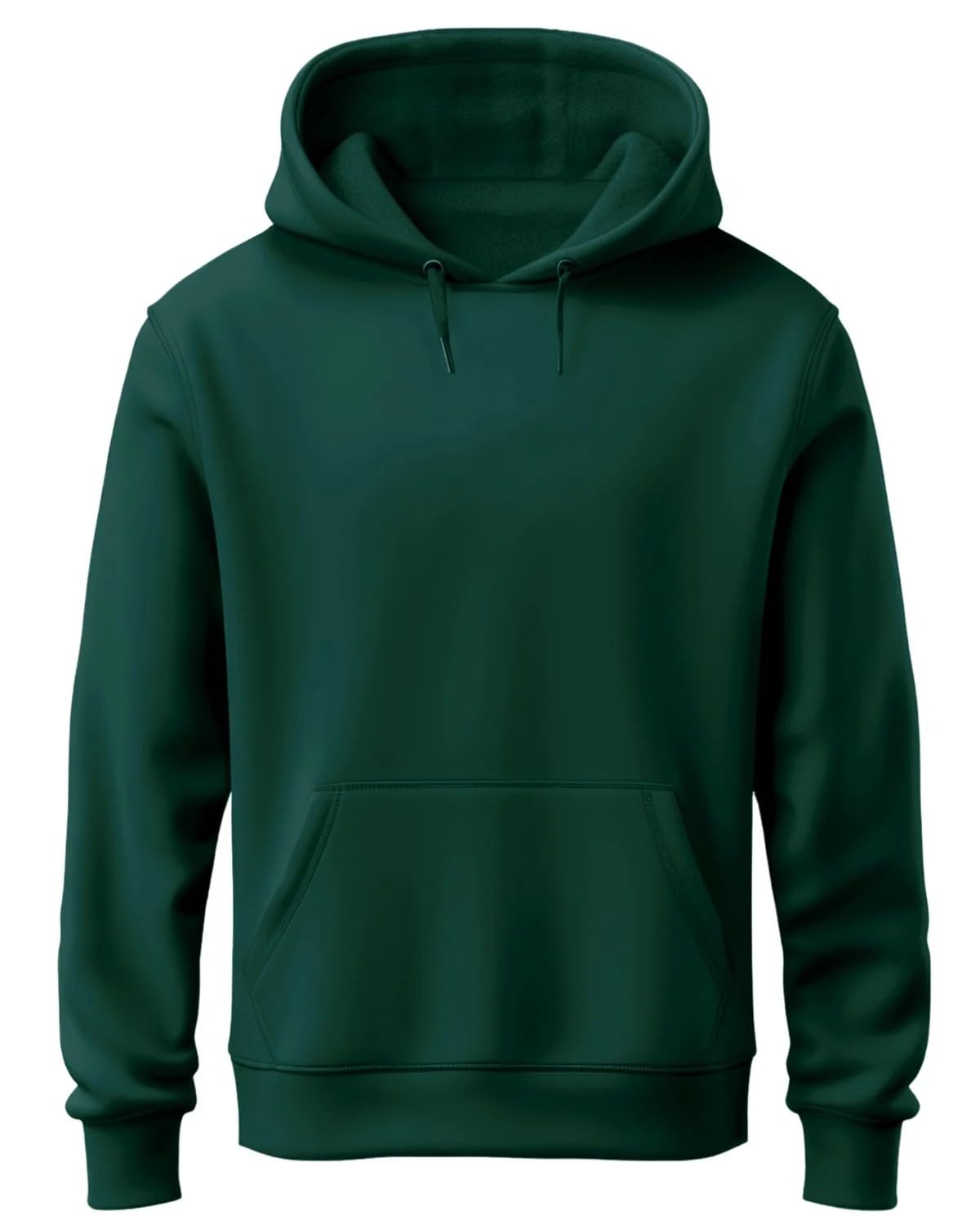 ADRO Men's Cotton Neck Hooded Sweatshirt (H24-PLN-GRN_Green