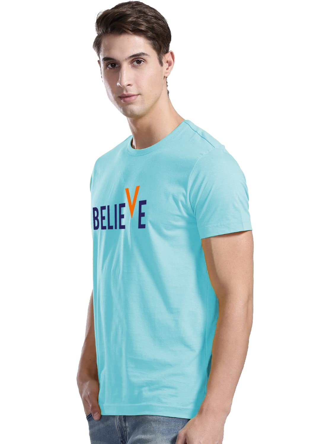 ADRO Men's Believe Design Printed T-Shirt (M)