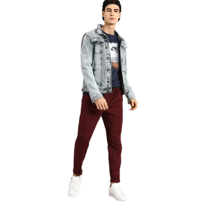Bewakoof Men Make Tracks Graphic Print Blue Sleeveless Round Neck Vest