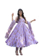 Wedani Rayon Anarkali Dress for Women Purple