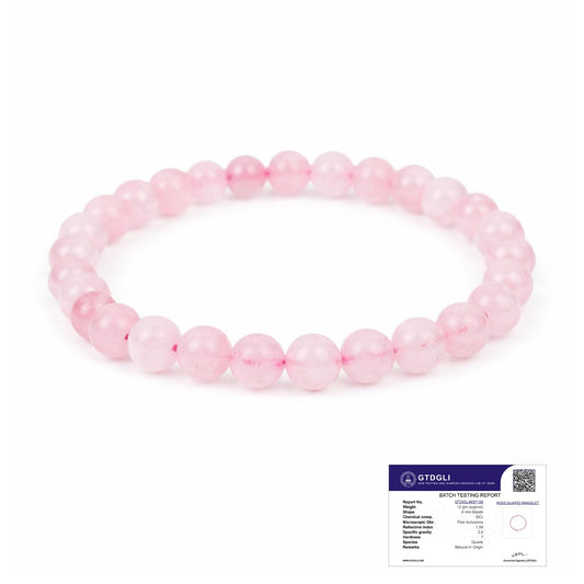 Astrotalk Rose Quartz Bracelet for Women (6mm Beads) | Rose Quartz Crystal of Love for Self-Love & Emotional Healing | Hand Bracelet for Women | Gift for Woman | Valentine Gift for Girlfriend