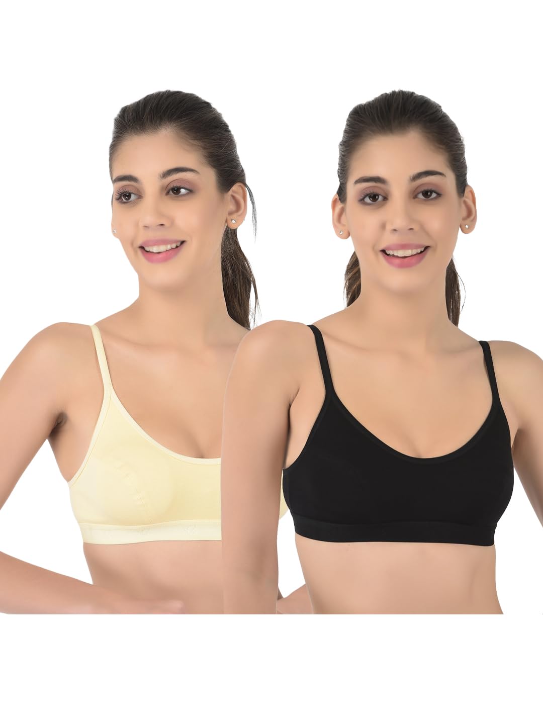 Softline Womens 100% Cotton Wire-Free Non-Padded Bra Combo | Breathable & Soft Fabric | Full Coverage & Everyday Comfort (Pack