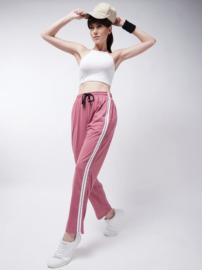 Pivl Striped Womens Rosepink Track Pant