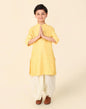 Fabindia Boy's Viscose Silk Solids Regular Fit Dhoti Set (1028665LIGHTYELLOW_LightYellow