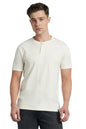 Dennis Lingo Men Cotton Slub Regular Fit Solid T-Shirts Off White