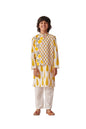 Pspeaches Boys Floral Printed Regular Kurta With Pyjamas (5-6Years)