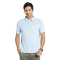 Turtle Men Cotton Stretch Sky Blue Printed Polo Neck Half Sleeve Casual T-Shirt