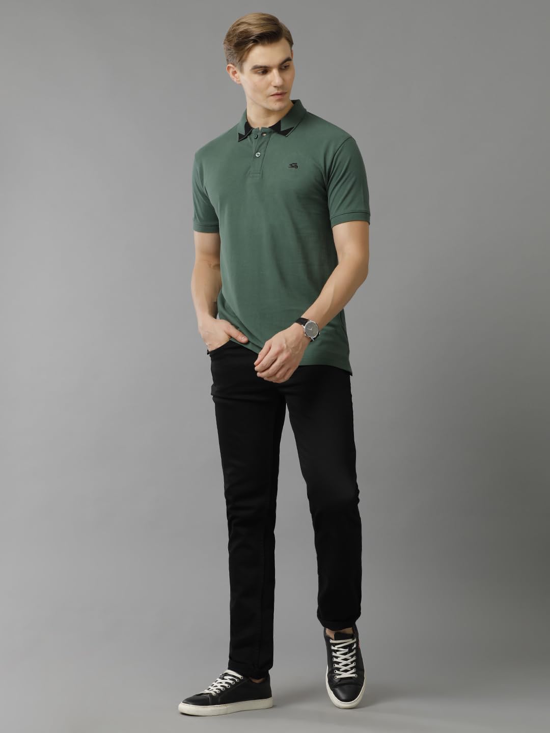 ADRO Premium Cotton Polo for Men (PN23-H-PLN-GRN_Green)