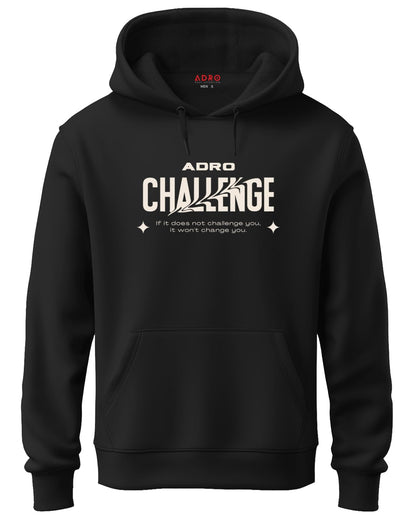 ADRO Mens Abstract Design Backside Printed Hoodies in Premium Cotton Fleece 340 GSM (H23-M-CHL-BL_Black)