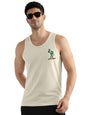 Veirdo Mens 100% Cotton Sleeveless Regular Fit Front Pocket Print Placement Scoop Neck Vest