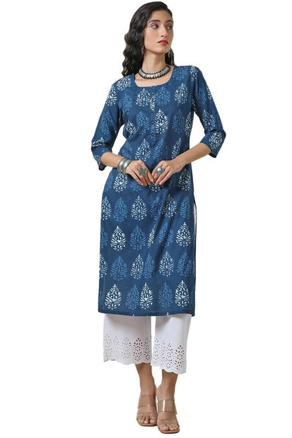 Soch WomenS Cotton Ethnic Regular Kurta (Cwa4Ku60859A_Indigo