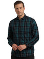 Turtle Men Cord Slim Fit Regular Fitvy Blue Check Full Sleeve Casual Shirt