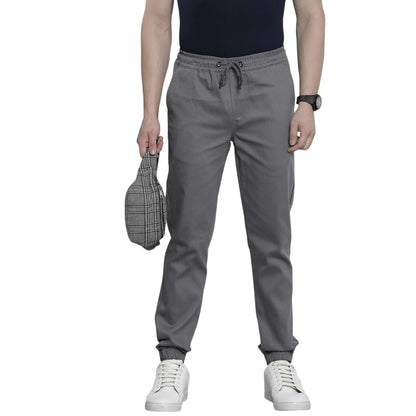The Indian Garage Co Men Slim Fit Solid Mid-Rise Stretchable Chino Joggers