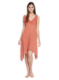 Clovia Women'S Chiffon Semi-Sheer Handkerchief Resortwear Dress (Rw0051P06_Brown_L)